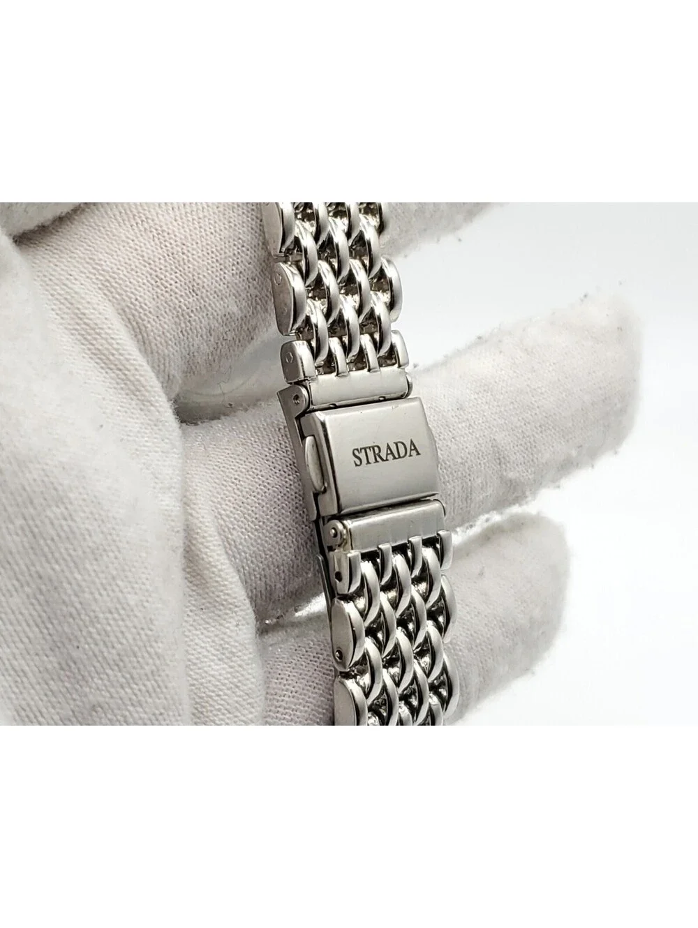 Strada Quartz Womens Watch New Battery Silver Tone Tachymetre White Dial 32mm